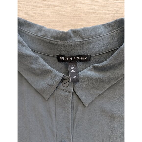 Eileen Fisher Silk Womens Top - Dark Gray - Picture 2 of 4